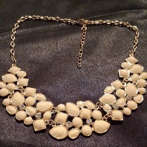 Betsey Johnson Gold and Cream Necklace